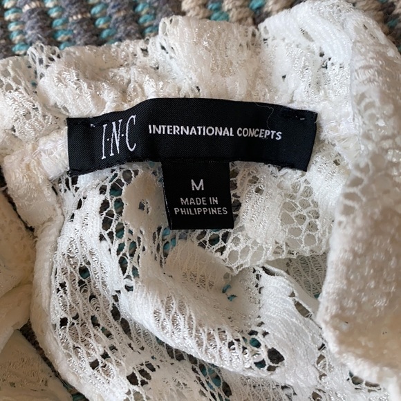 INC International Concepts Lace Blouson ToP - Picture 5 of 7